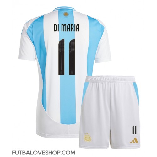 Dres Argentína Angel Di Maria #11 Domáci pre deti Copa America 2024 Krátky Rukáv (+ trenírky)